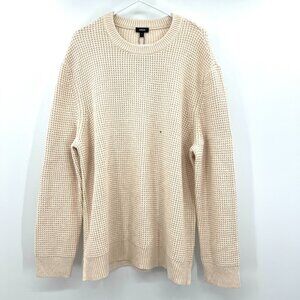 NWT Express Cream Chunky Knit Crewneck Sweater Men's XL